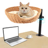 Elevated Bamboo Cat Desk Bed